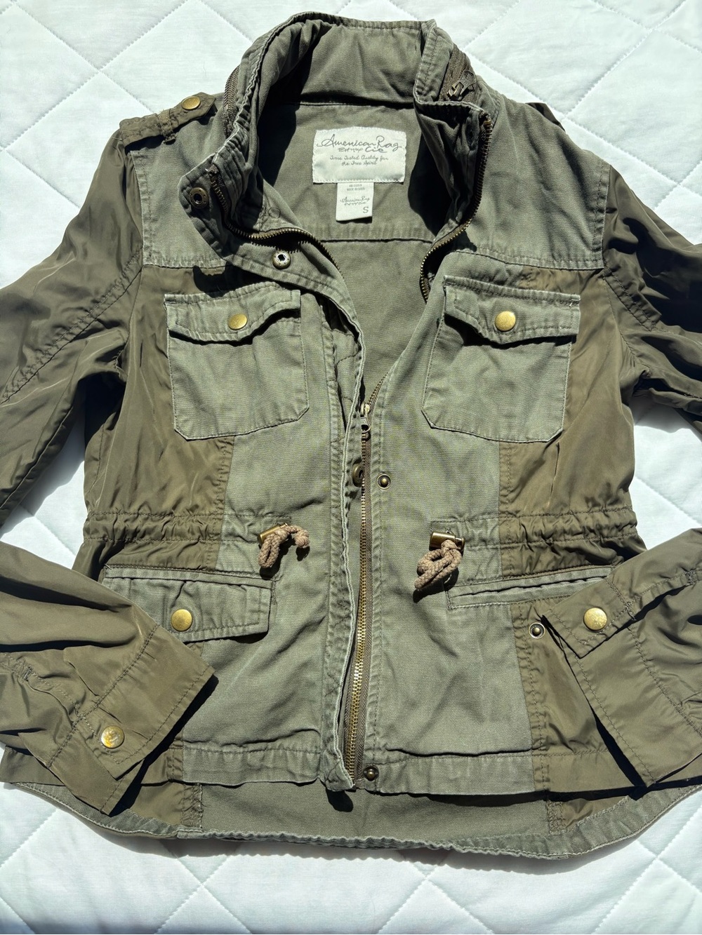 American Rag Olive Green Utility Jacket with Gold Hardware